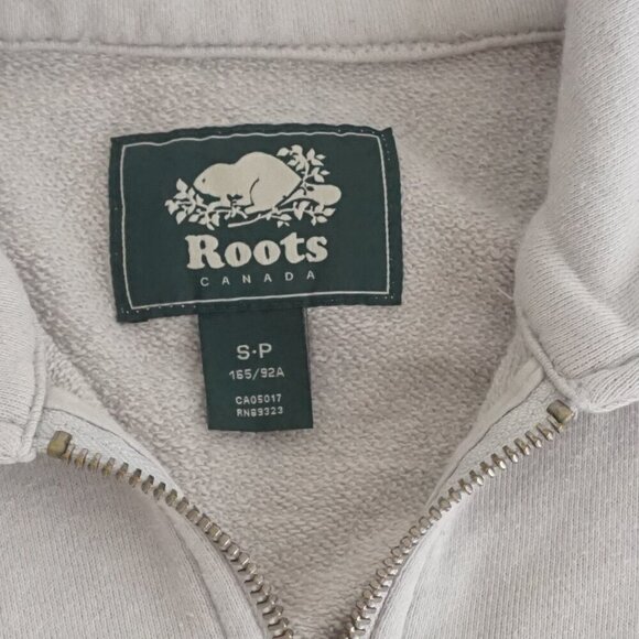Roots Canada Gray Quarter Zip Cotton Pullover Sweater Small - Picture 9 of 9